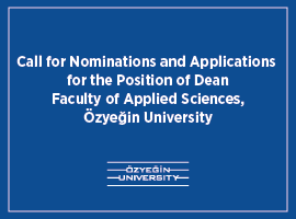 Özyeğin University Announces Search for the Next Dean of the Faculty of Applied Sciences